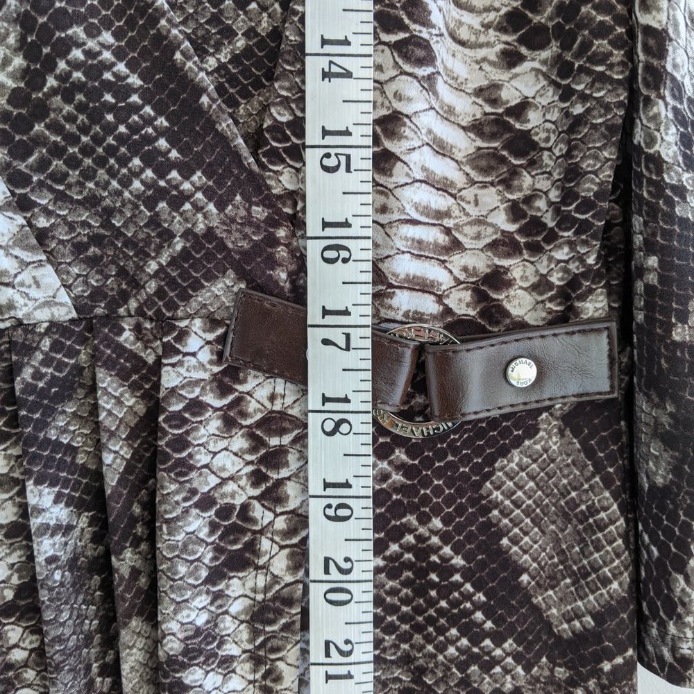 SOLD Michael Kors Brown Snake Print Wrap Dress L - Picture 8 of 16